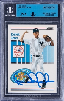 1993 Score #489 Derek Jeter Signed Rookie Card - BGS/JSA Authentic